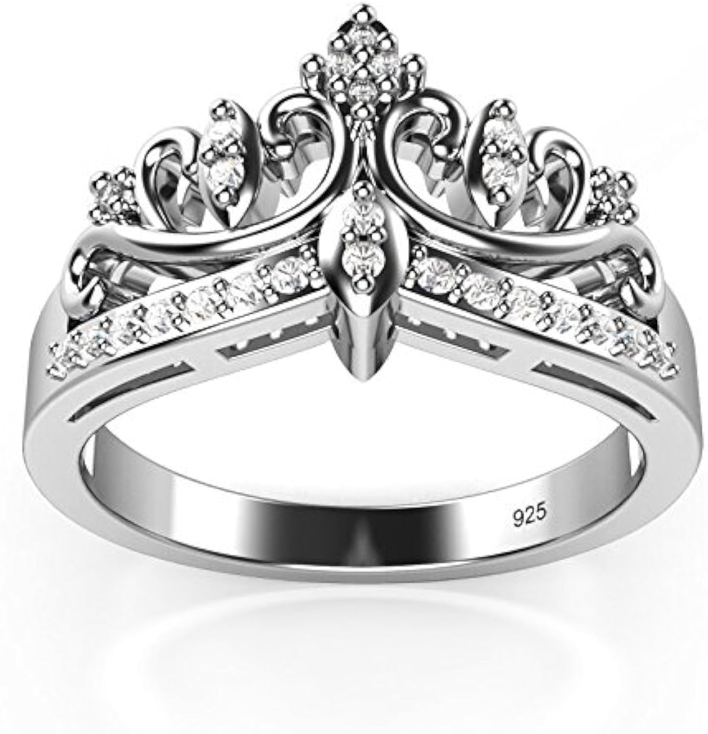 Sz 5 Silver Princess Crown Ring